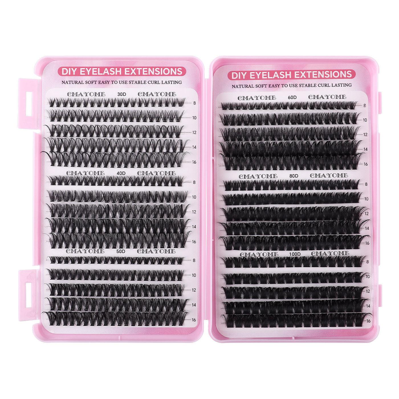 

8-16 мм DIY Одиночный пучок накладных ресниц, Натуральные густые D-изгиб Сегментированные ресницы для наращивания