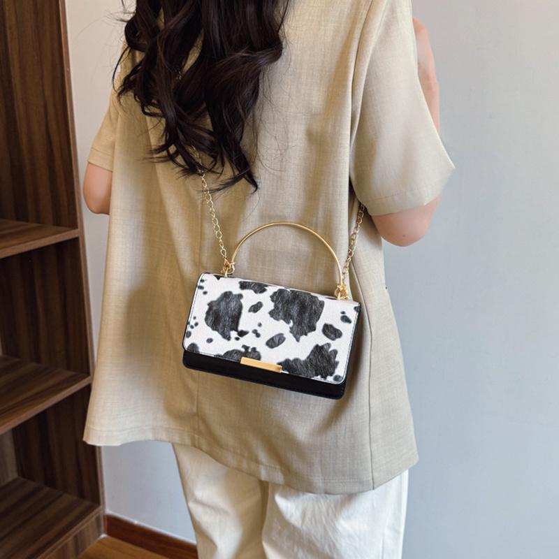 Yogodlns Women PU Leather Small Handbag Cow Print Crossbody Shoulder Bag for Work Daily Shopping Travel Phone Purse