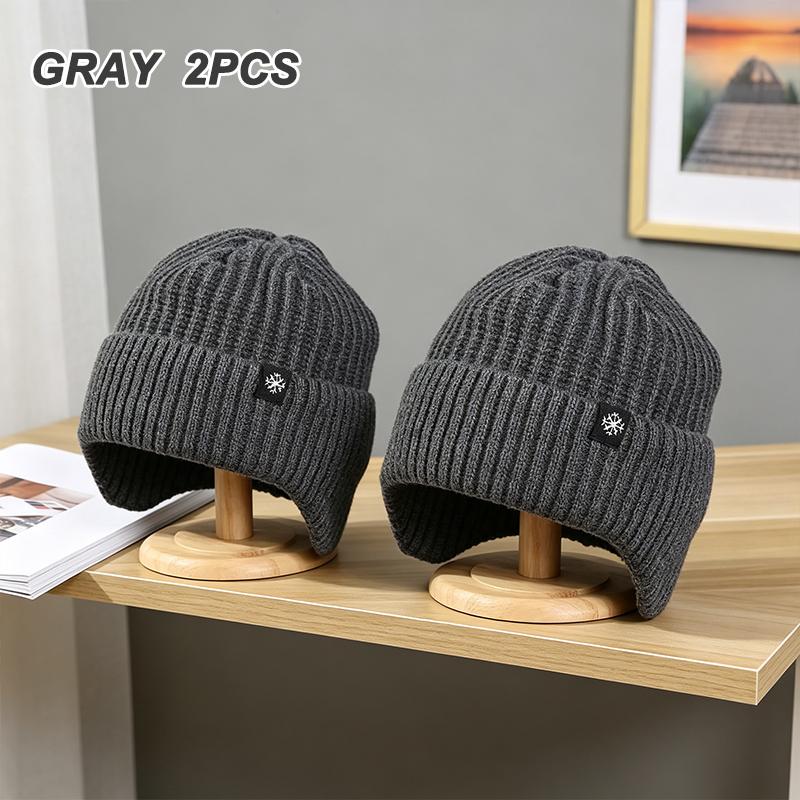 Cycling Ear Protection Winter Warmth Hat for Men Plush Knitted Hat Peaked Cap Fashion Fur Lined Hooded Hats Outdoor Earmuff