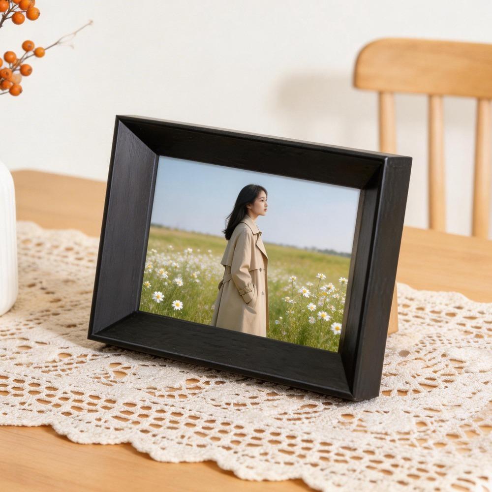 

Resin Tabletop Picture Frame Minimalist Picture Frame Ornaments Photo Display Holders Living Room 6 inch чёрный