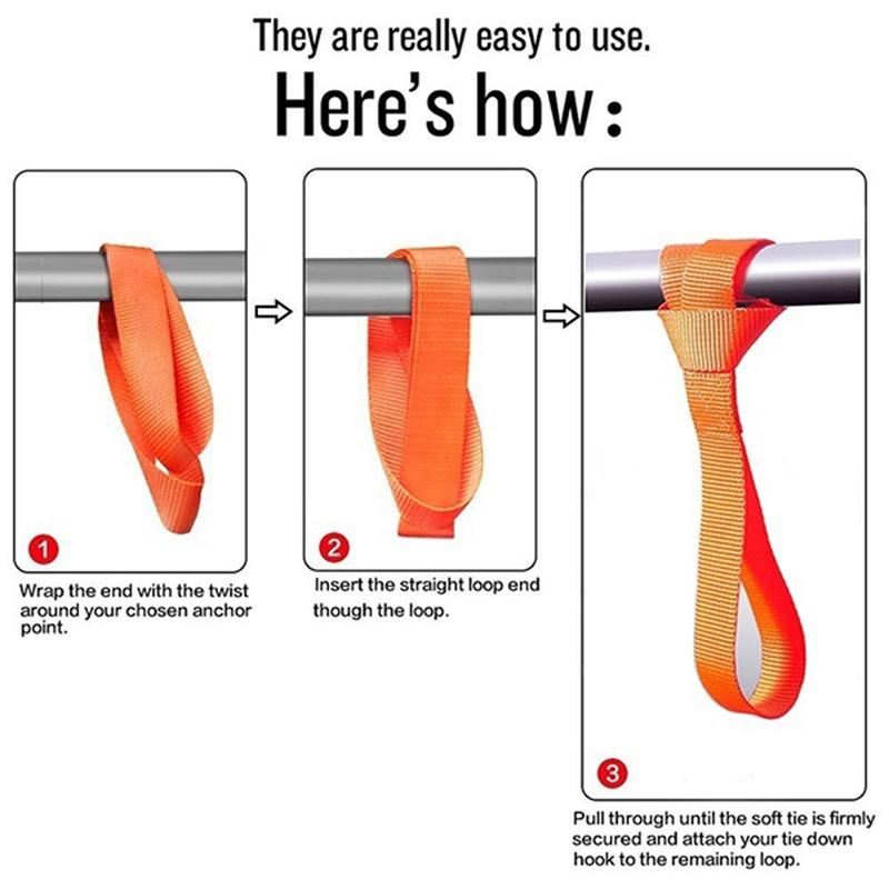 1/4 st Mjuka öglor Spännband Spärr Bogsering Last Atv Motorcykel 600 lbs