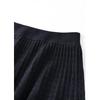 2025 Fall/Winter Coco Style Elegant Knit Midi Pleated Skirt with Elastic Waist