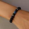 Pulsera de Piedra Natural de 8 mm Pulsera de Ojo Turco de la Suerte Pulseras de Ojo de Tigre para Mujeres Hombres Joyería de Yoga Pulsera Hombre