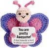 Crochet Positive Energy Butterfly Doll With Card Home Room Decoration Handmade Animal Knitted Butterfly Desktop Ornament Gifts