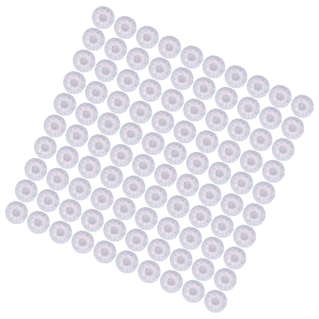 100Pcs Microphone Cover Dust Sweat Resistant Disposable Excellent Elasticity Reduce Noise Microphone CapsWhite Red Dot