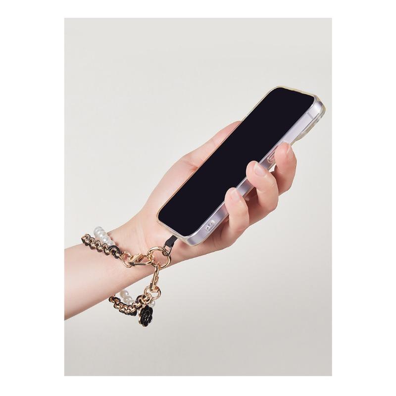 Women Fashion Pearl Wrist Mobile Phone Lanyard Chain Accessory