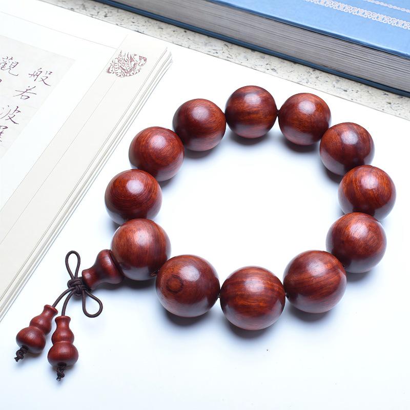 Venus Old Material Small-Leaf Red Sandalwood Prayer Beads Chain - High Oil Density, Unisex, New Chinese Style Decoration Gift