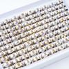 20 Stück/Los Mode Mix Stil Hohl Gestreift Punk Nieten Edelstahlringe Schmuck Für Frauen Männer Party Trendiges Geschenk Großhandel
