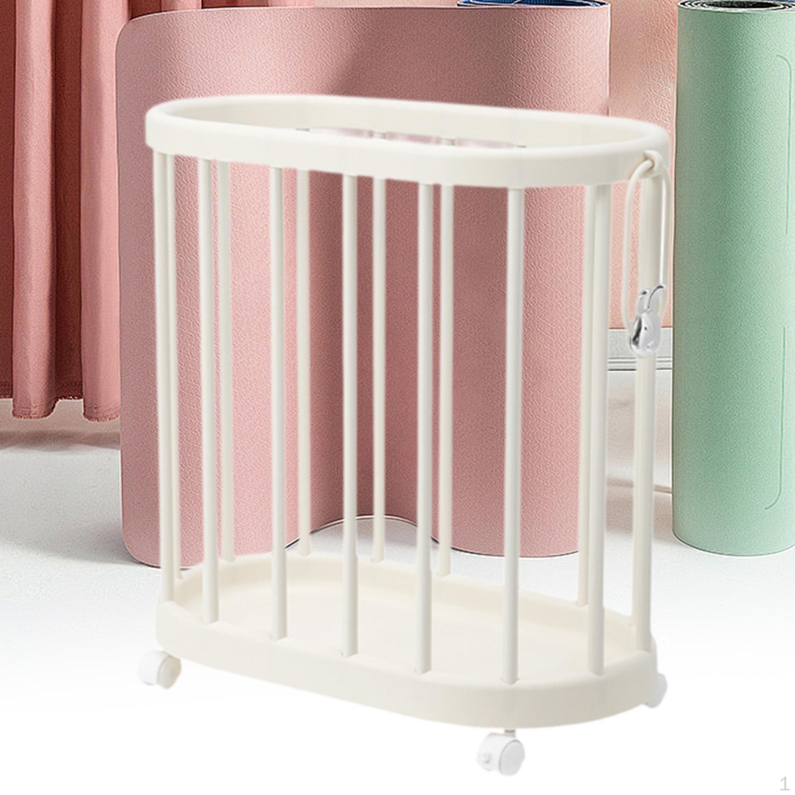 

Корзина для одежды, держатель для коврика для йоги, корзина для грязного белья с колесиками Cream yellow