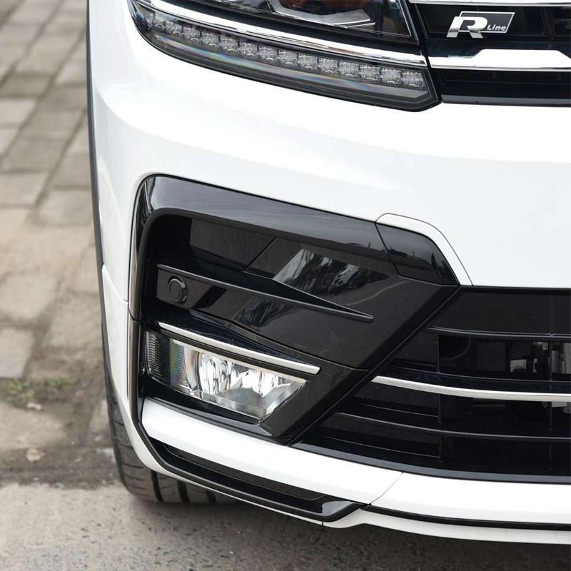 Car Fog Light Frame Accessories For VW Tiguan R-LINE 2017 2018 2019 Bumper Frame Trim Panel Lower Center Grille Frame