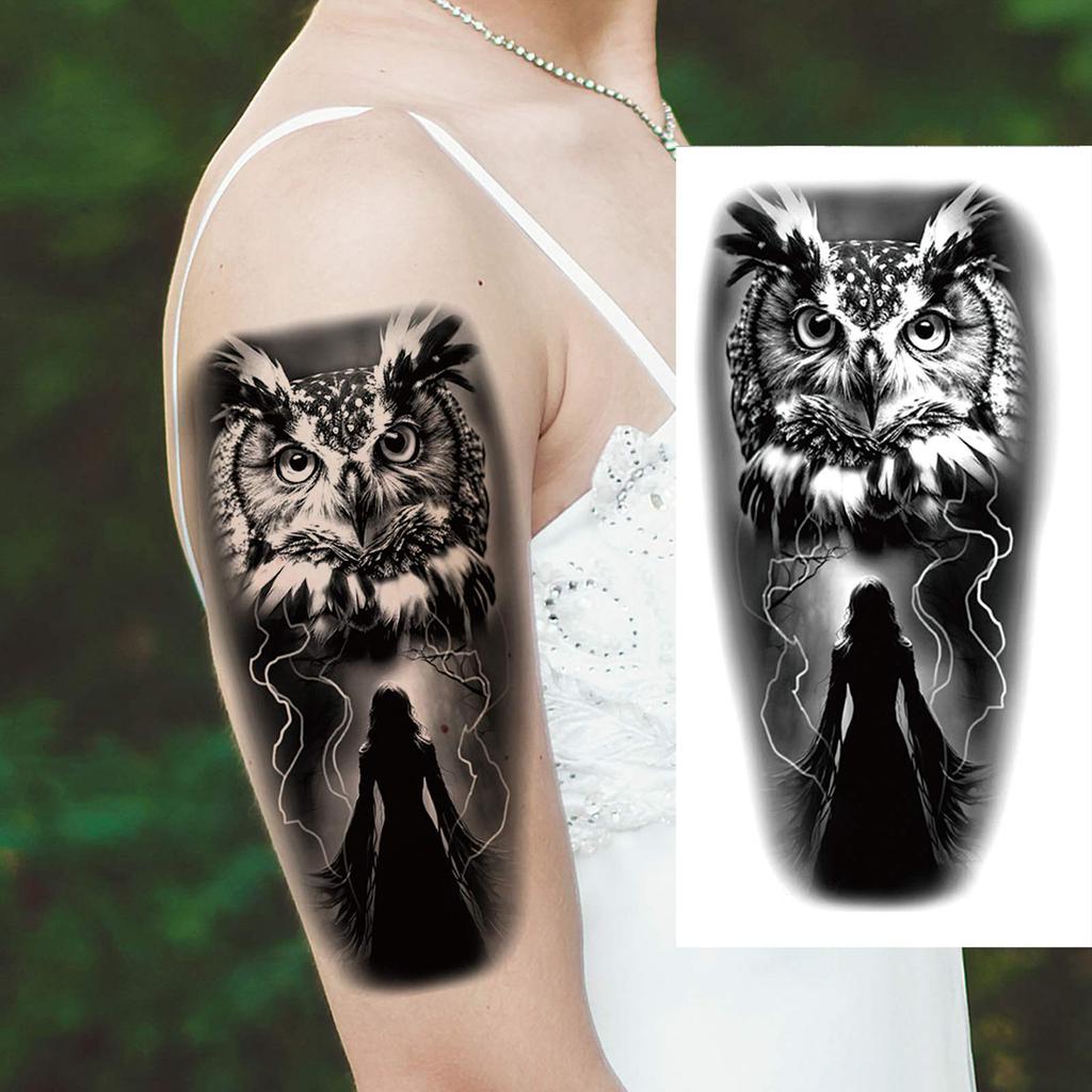 1 Sheet Wolf Lion Astronaut Temporary Tattoos For Men Women Adults Fake Tattoo Sticker Planet Galaxy Universe Outer Space