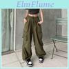 Women Pants Baggy Fashion Cargo Summer Oversized Vintage Y2k Hip Hop Elastic High Waist Pant Casual Office Lady Loose Trousers