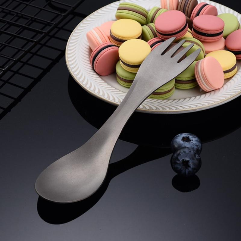 

Титановый сплав Открытый Портативный Многофункциональный Вилка Ложка Кемпинг Двухцелевая Ложка Подходит Для Пеших Походов Пикника Путешествий A