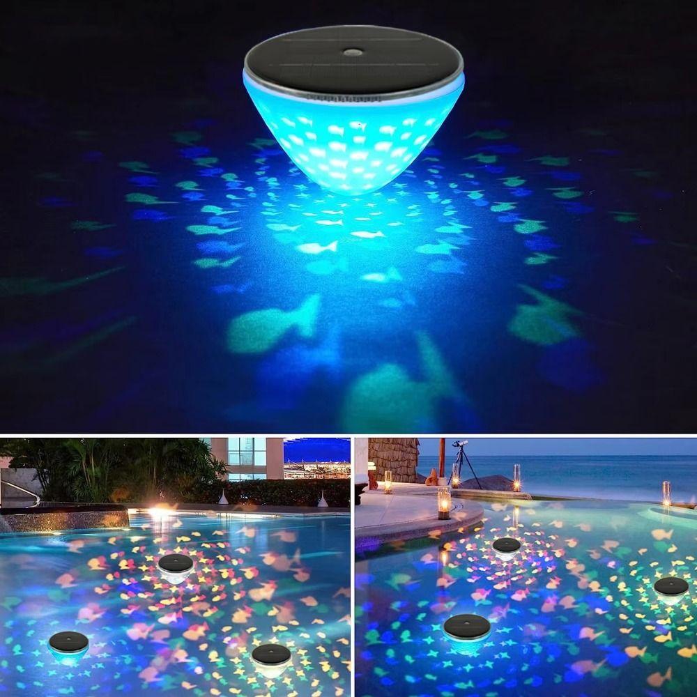 Waterproof Solar Floating Pool Lights Hollowed Out Dynamic Solar Lights Bathtub
