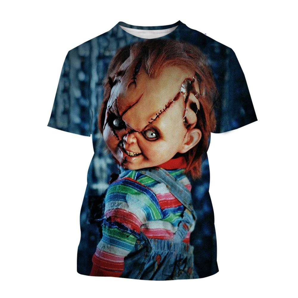 Summer Fashion Trend Cool and Personalized T-shirt 3D Printed Doll Pattern Casual and Comfortable T-shirt XXS