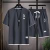 Modischer lässiger Herren-Sportanzug kurzärmeliges T-Shirt und Outdoor-Sommer-Sporthose zweiteiliges Set täglich lässig
