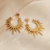 LT-MS-224 European American InS-style Exaggerated Sunflower Stud Earrings Fashionable Individual New Female Trend Stainless