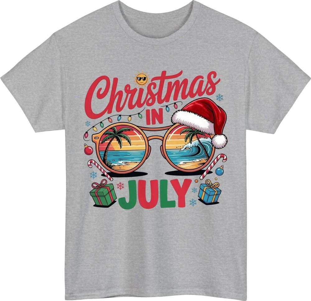 Christmas in July TShirt Beach Party Santa Holiday in Summer Vacation Tee Top