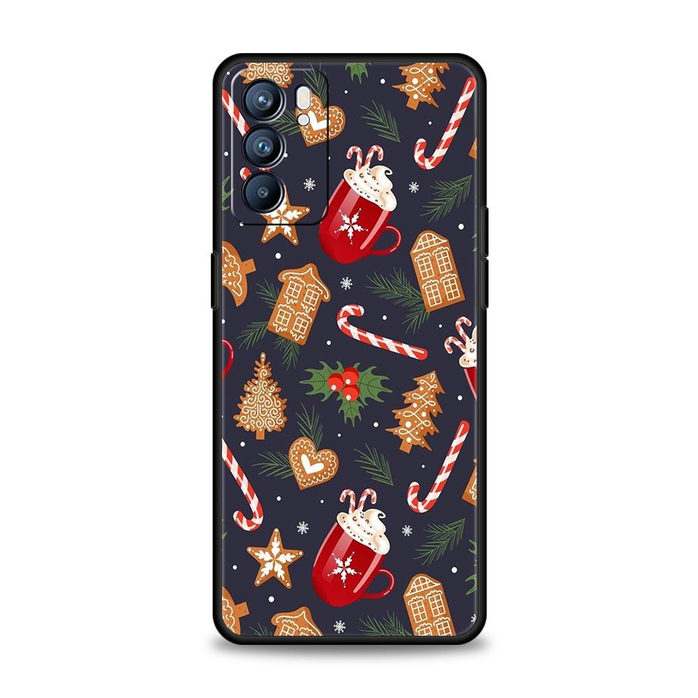 Cartoon Christmas Phone Case For Oppo Reno13 Reno12 Reno11 F Reno10 Pro A54 5G Find X5 A53 A52 A9 A17 A78 4G A79 A80 A98 Cover