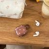Niche semi-transparent pink brown polka dots are suitable for airpodspro 1st generation 2nd generation 3rd generation 4th generation bluetooth headset