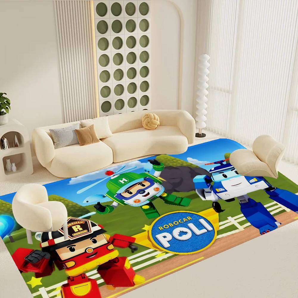 Tappetino per Pavimento Robocar P-Polis Stile INS Morbido Tappeto per Pavimento Camera da Letto Casa Tappetino per Lavanderia Tappeti Domestici Antiscivolo
