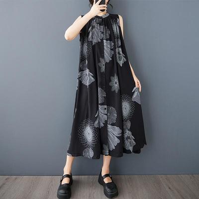 Sleeveless Plus Size Vintage Floral New In Dresses for Women Casual Loose Long Summer Dress