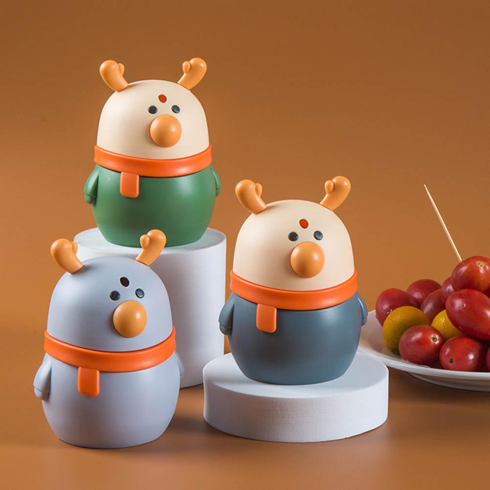 Cute Cartoon Auto Push Type Toothpick Holder Household Storage Toothpick Bottle Box Toothpickcase Table Decor