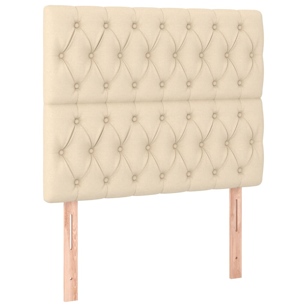 Box Spring Bed with Mattress Cream 90x190 cm Fabric