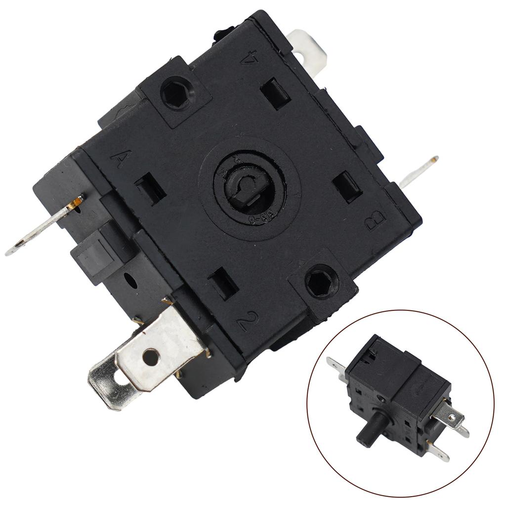 1PC Gear Switch Electric Room Heater 3 Pin 5Pin Rotary Switch Selector AC 250V 16A Radiator Black Electric Heater Switch