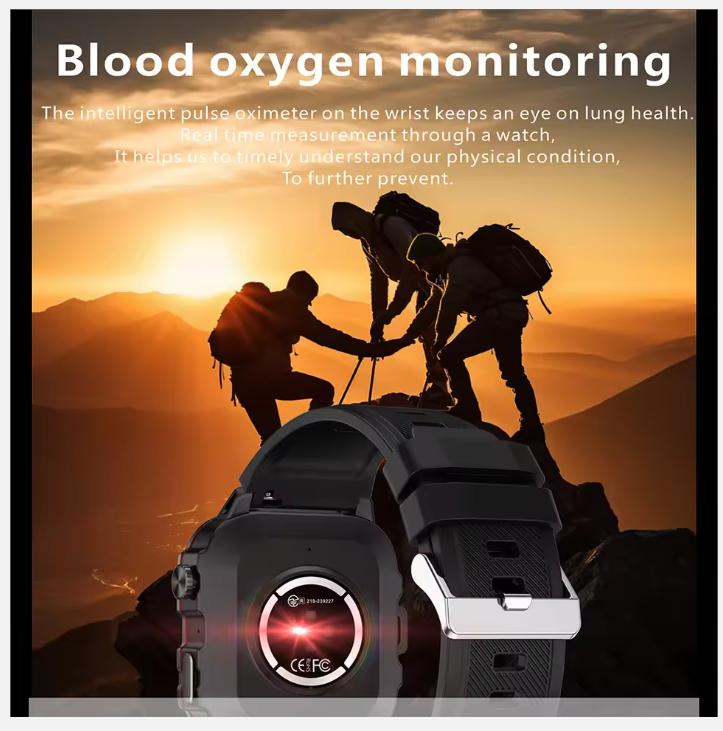 2025 New Rugged Man Black Smart Watch Men For Android Xiaomi Ios 3ATM Waterproof Sport Fitness Ai Voice Smartwatch Outdoor