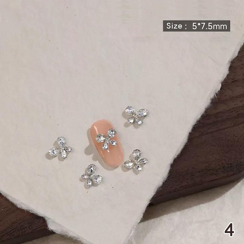 10Pcs DIY Decoration for Nails Craft Shiny Zircon Nail Art Rhinestones Flatback Gemstones Bowknot Flower Charms