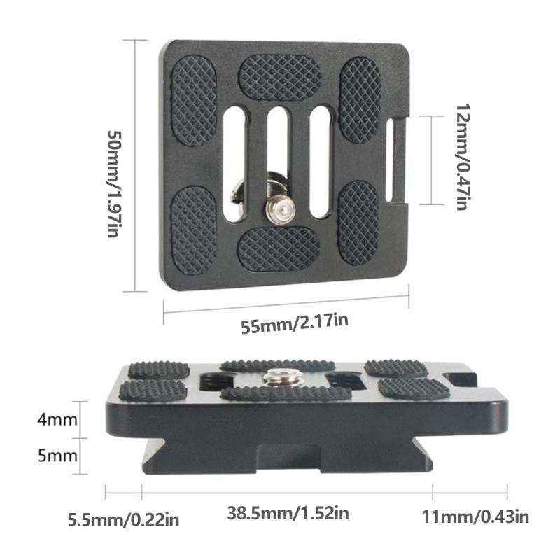 High Strength Aluminum Quick Release Plate With 3 Screw Mounting Channel And Anti Slip Feet For TY50X Tripods