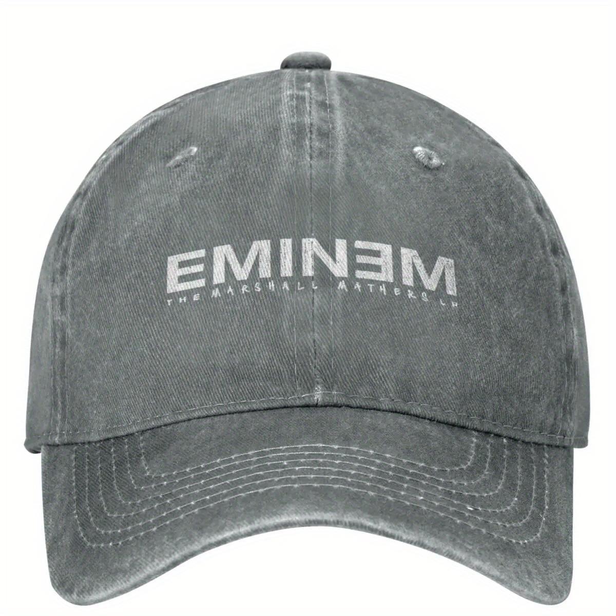 Винтажная потертая хлопковая бейсболка Eminem 100% хлопок Повседневный стиль Легкая Регулируемая посадка для мужчин и женщин One Size