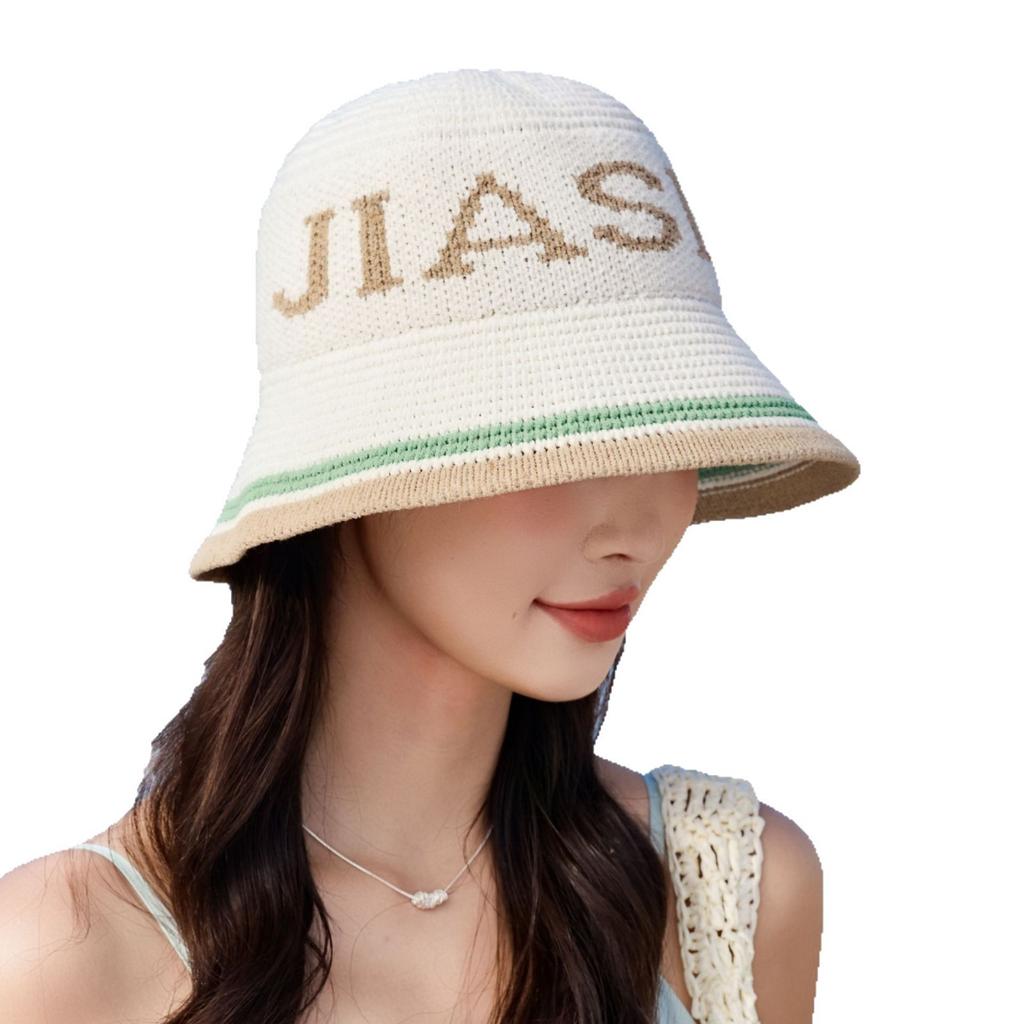 Sunshade Hat Knitted Bucket Hat Fashion Versatile Letter Bucket Hat Breathable Basin Hat