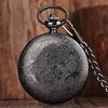 Vintage Roman Numerals Pocket Watch with Chain Hollow Case Steampunk Quartz Fob Watch