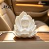 Compact Buddha Statue for Car 3D Printed Mini on Lotus, Sitting Figurine, Meditation Zen Spiritual Ornament Dashboard, Desk, Entryway, Tea Room