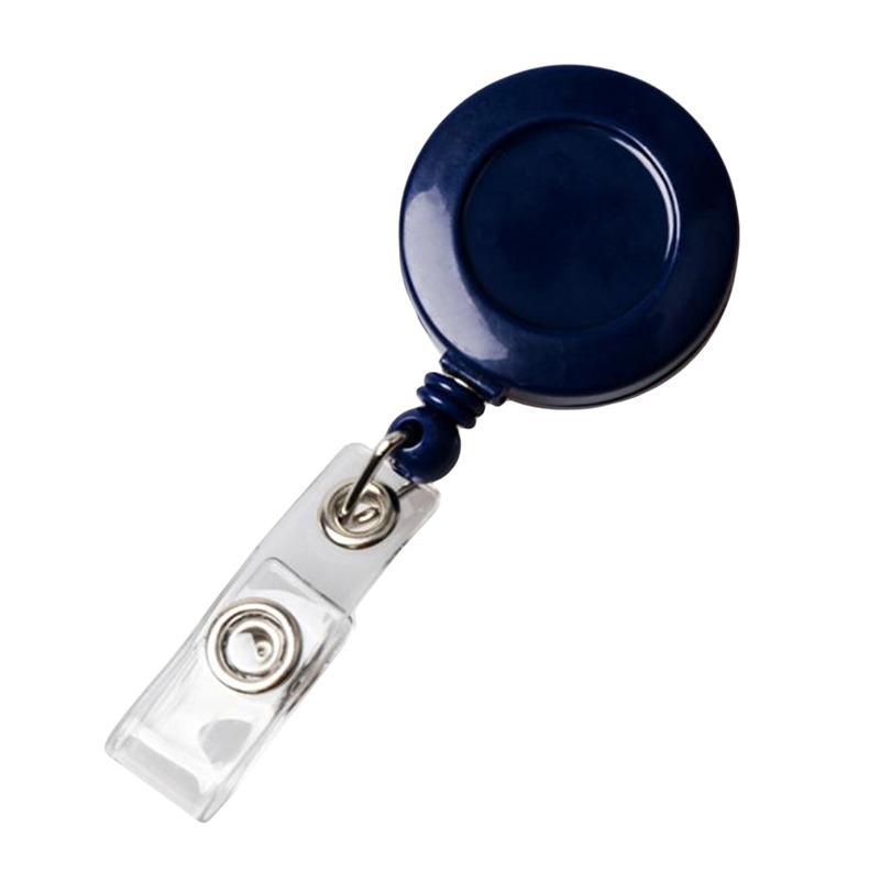 Solid Color Horizontal Vertical Employee Staff ID Work Card Cover with Retractable Badge Reel Lanyard Badge Pass Bus Card Holder