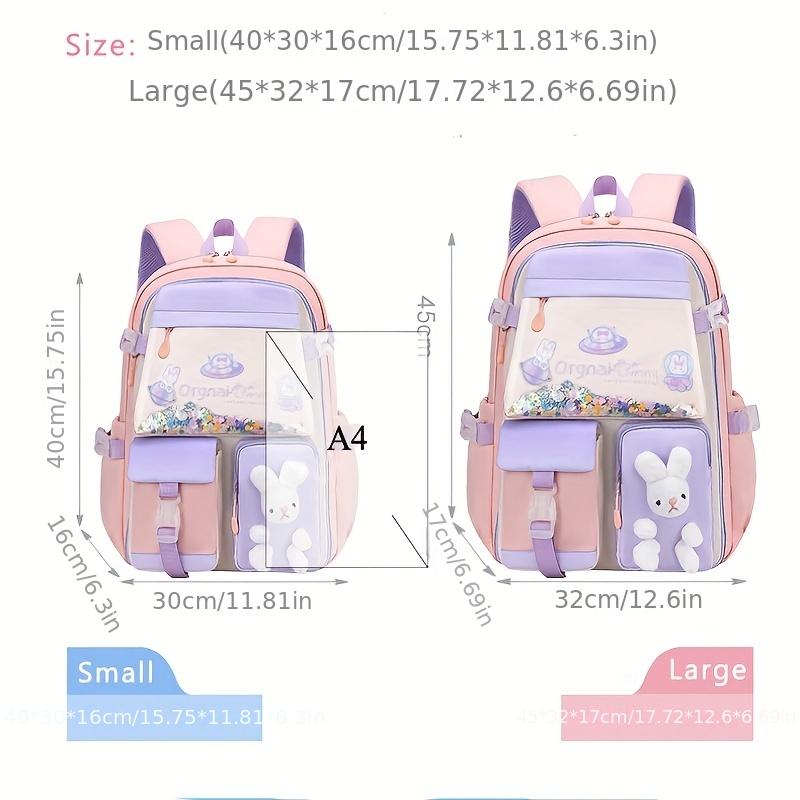 1pc New Cute Princess Style Little Rabbit Doll Backpack With Colorful Sequins, Primary School Girls Backpack, Cute Sweet Student Backpack
