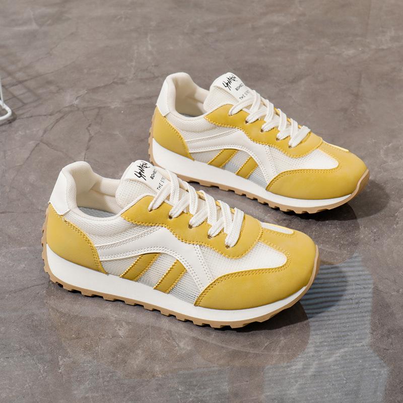 Ins Koreanische neue Damen 2025 Sommer Lauf atmungsaktive Sneaker Outdoor dicker Boden erhöhend Freizeitschuhe