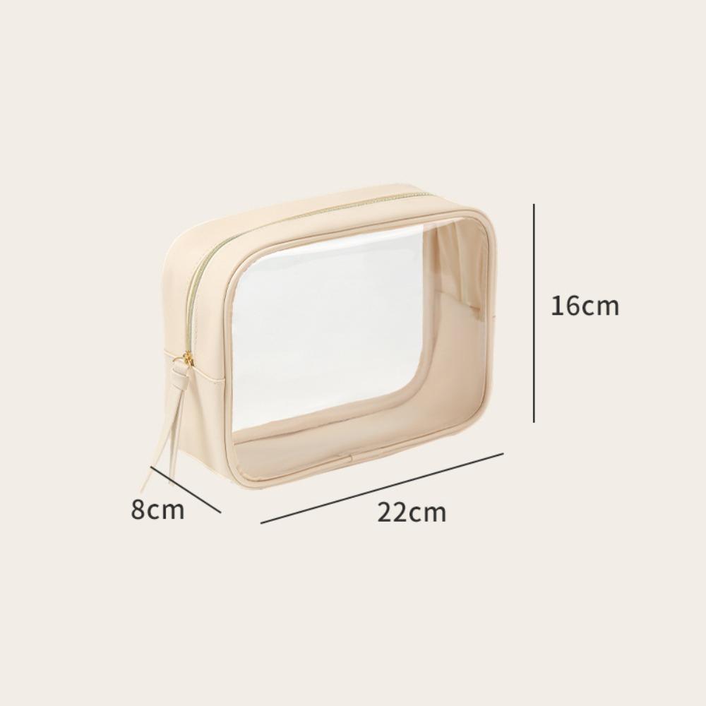 New Waterproof Cosmetic Bag Large Capacity Zipper Closure Toiletry Bag PU Transparent Makeup Bag Travel