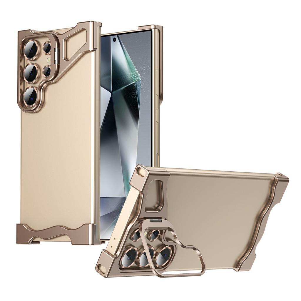 For Samsung Galaxy S25 Ultra Bumper Case Lens Kickstand Heat Dissipating Metal Corner Phone Cover