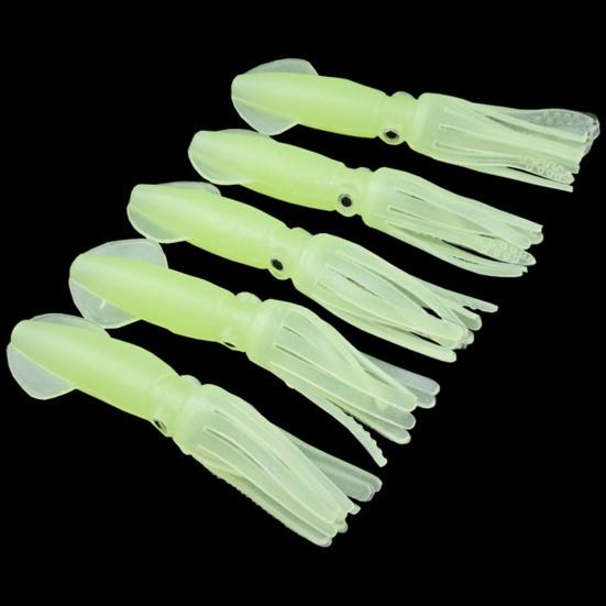 5Pcs Squid Soft Baits Fishing Lures Realistic Looking Natural Swimming Posture Luminous Effect Artificial Soft Fishing Lures