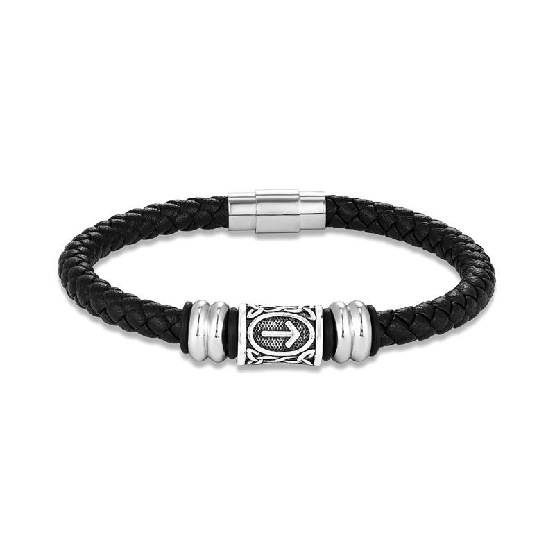 Personalized Norse Viking Runes Amulet Bracelet Leather Wristband With Futhark Rune Bead In Your Choice Viking Jewelry