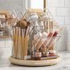 Rotating Desktop Cosmetic Organizer Multifunctional Makeup Brush Storage Box Lipstick Stand  Vanity