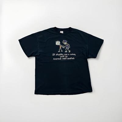 Y2K Funny Graphic T-Shirt Sarcastic Humor Meme Tee Black XL