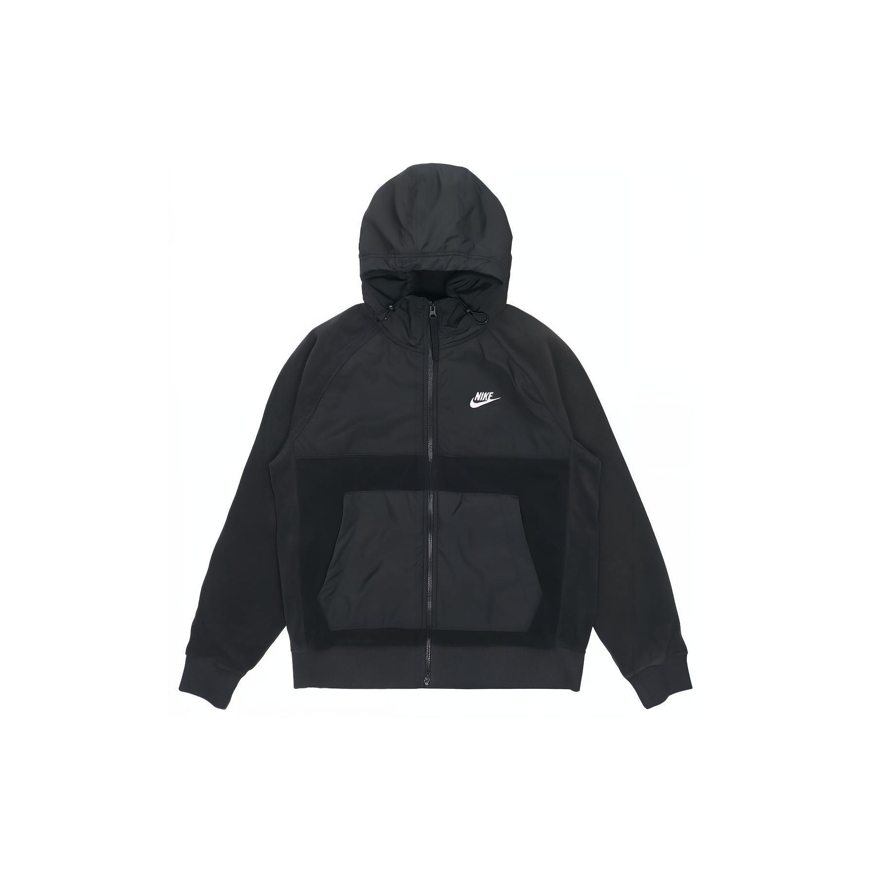 

Теплая спортивная куртка с капюшоном и логотипом Nike на флисовой подкладке, черные мужские куртки CZ4892-010 XL