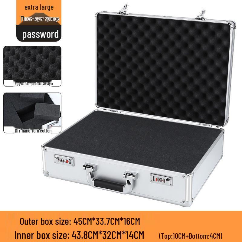 Aluminum Alloy Password Briefcase for Document and Tool Storage