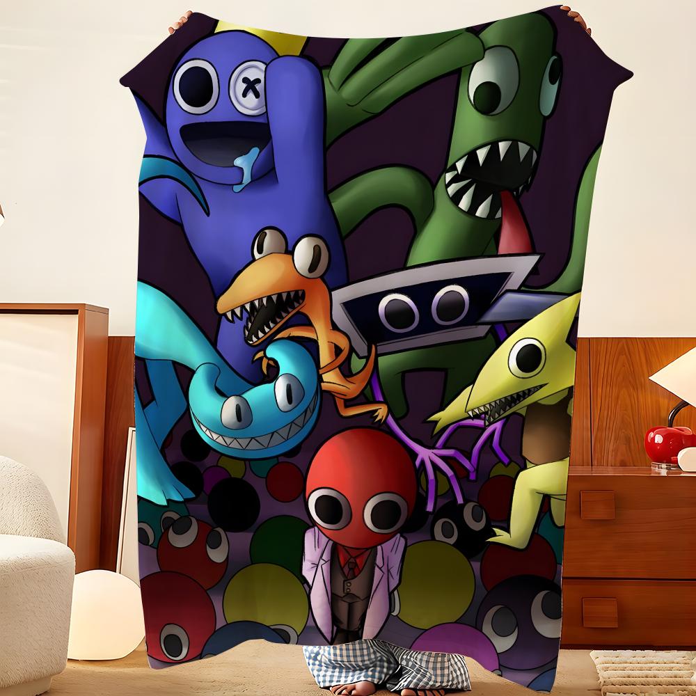 Game R-Rainbow F-Friends Throw Flannel Throw Blanket, Lightweight Cozy, Durable Washable cute Cool