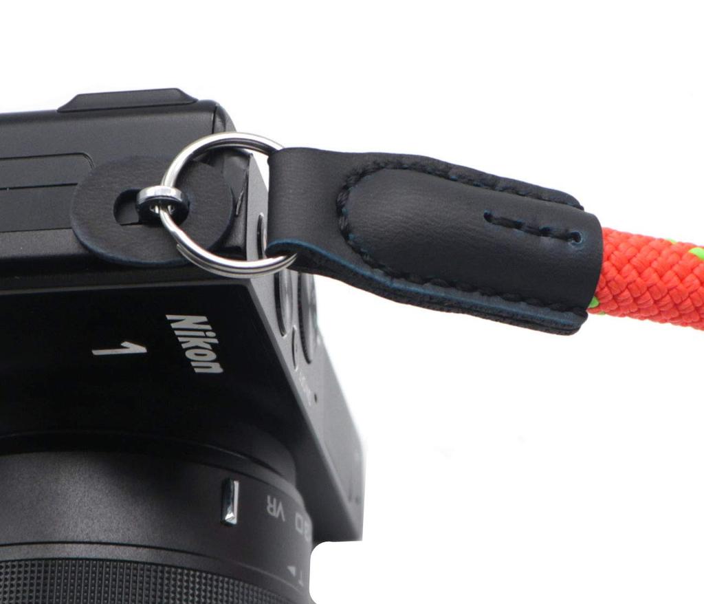 INPON Hand Strap with Metal Ring and Ring Orange and Wire Diameter Cover, Green, 9.5mm