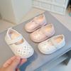 Babyschuhe Kleinkindschuhe, Frühling und Sommer Hohlschuhe Mädchenschuhe atmungsaktiv Prinzessinnenschuhe 0-2 Jahre alte Babyschuhe